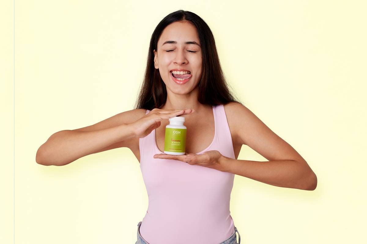 Before and after images of Sarah's journey with red clover